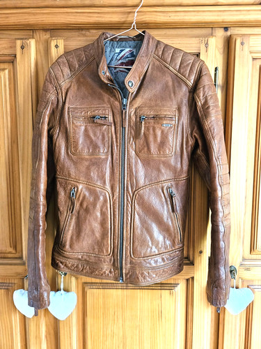 Blouson moto cuir - , t