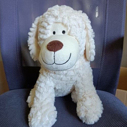 Coeur peluche chien assis - b,