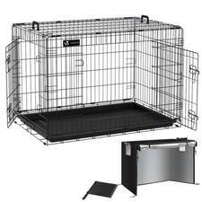VOUNOT Cage pour chien pliable avec 2 portes verrouillable 107x70x78cm