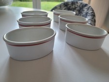 6 Ramequins Ovale Porcelaine d’Auteuil création Jacques Lobjoy "Brochettes"