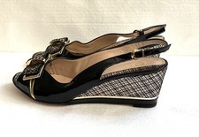 Sandales compensées en cuir