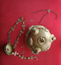 Antique Church Chandelier, Copper Church Hanging, 19th Century, Perfect Condition