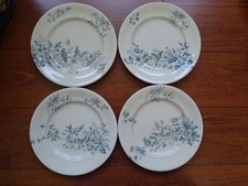 LONGWY CUTE 4 ANTIQUE FLAT EARTHENWARE PLATES 1920 diam 22 cm