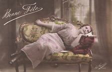 CP BON FETE WOMAN ELEGANT LYING ON SOFA LETTER - 26400
