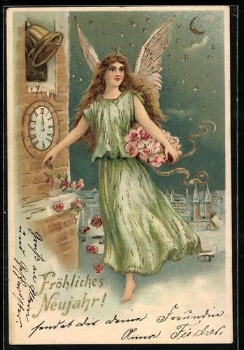 Carte postale gaufrée ange - carte, du
