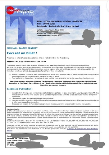 Billets eco jour - 1, 2