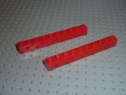 Lego brique red 1x10 - brique, brick