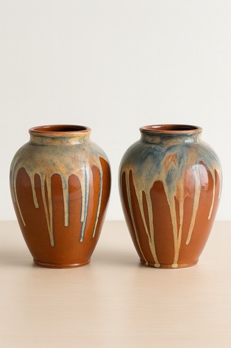Paire vases signés jean - vases,
