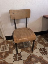Chaise Enfant En Métal Et Bois Années 60-70 Meuble École Déco Vintage