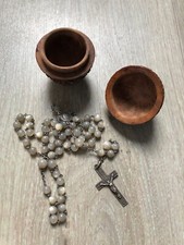 Collection Religion Boite Oeuf Corozo sculpté Etui Chapelet XIXème