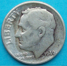 PIECE DE MONNAIE ARGENT ONE DIME 1949 ETATS-UNIS USA