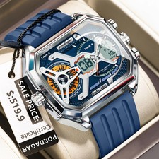 Top Luxe Hommes Horloge Date Semaine Lumineux LED Homme Montre Bracelet En Silic