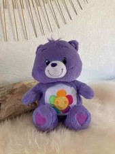 22 ⚜️ Plush Blanket Teddy Bear Purple Care Bears Hasbro Height 25 Cm
