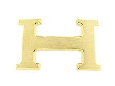 NEUF BOUCLE DE CEINTURE HERMES H 32 MM EN METAL DORE BROSSE GOLDEN BUCKLE BELT