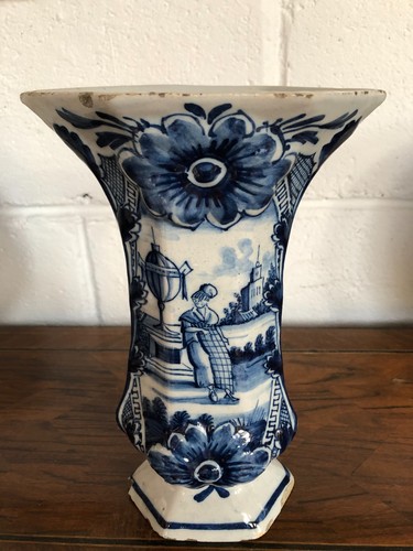 Vase cornet faience - faience, delft