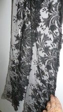 LARGE DENTELLE ANCIENNE NOIRE