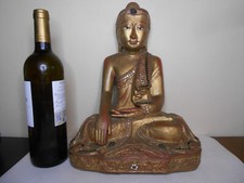 Ancien grand Bouddha bois