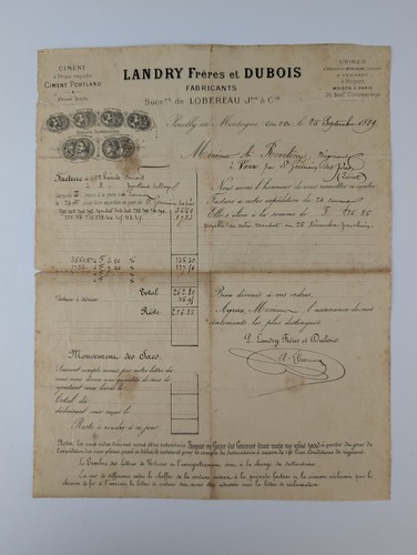 Facture ancienne 1889 - facture,