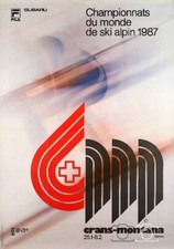 SPORT SKI ALPIN 1987 CRANS MONTANA Ruwb-POSTER HQ 40x60 d'une AFFICHE VINTAGE