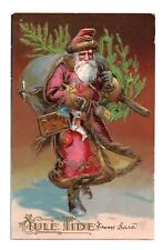 Santa Claus Embossed. red dress. Christmas tree. SANTA CLAUS .