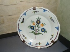 Assiette faïence ancienne XIXème signé