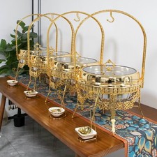 9 QT Round Stainless Steel Chafing Dish With Lid Buffet Set For Wedding  Banquet