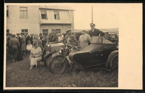 Carte postale photo moto - , avec