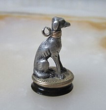 Beautiful Castelaine Dog Seal Greyhound Silver and Vermilion Virgin Matrix Agate