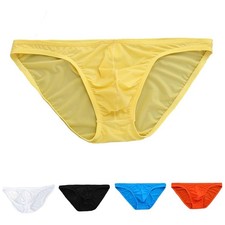 Slip homme confortable taille basse respirant soie glacée sous vêtement avec p