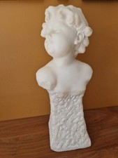White Marble Sculpture Signed Bacci Cherub Bust Domenico Love Putti