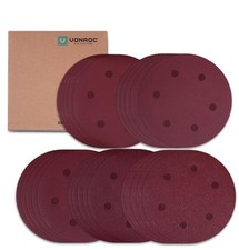 VONROC Lot 25 Disques Abrasifs 225mm – 5 Grains – Pour ponceuse murale