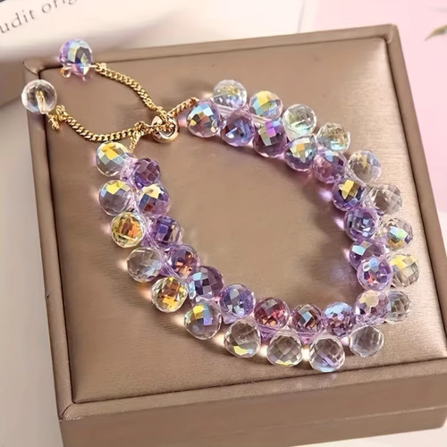 Bracelet perles pierre cristal - perles,