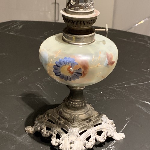 Antique enameled glass oil - enameled,