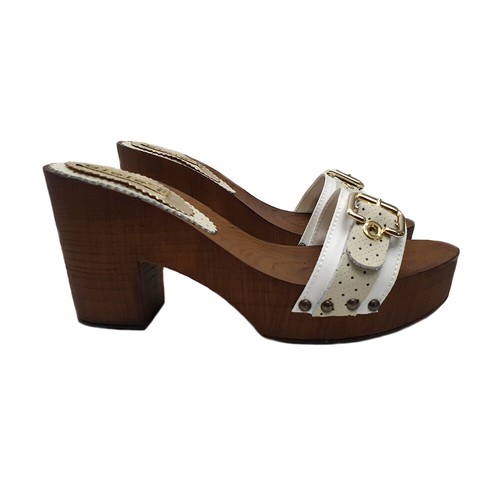 Mules bicolores blanches - mules, avec