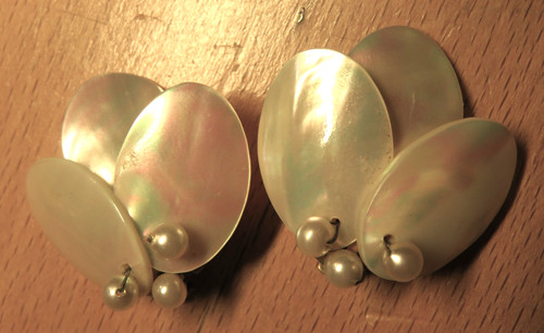 Clips mariée anciens nacre - clips,
