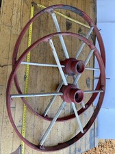 Lot 2 Beautiful Antique Agricultural Machine Wheel Agricultural Tool / Plough 1900