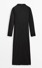 Massimo Dutti Robe Stretch Maxi Ruched Crepe Kaftan Dress M RRP£249 G144