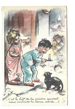 FANTAISIE  ILLUSTRATION GERMAINE BOURET  C EST LE CHAT DE LA VOISINE