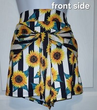 Crazy Train Sunflower Culottes Shorts Size Large