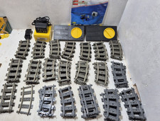 HUGE Lego Train Track & Accessories Parts 9V Motor Engine Railway 60+ Pcs Parts