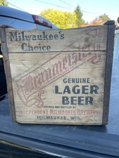 Rare Braumeister Beer Bottle Wood Crate Milwaukee Wisconsin Wi Half Gallon 