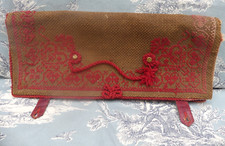 Art Nouveau Paris 1900 Burlap Embroidery Bag? initial GR French fabric