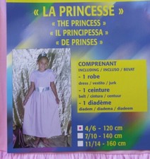 Costume robe déguisement de princesse tailles 4 à 14 ans enfant fille garçon