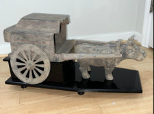 RARE HAN DYNASTY TERRACOTTA OX CHARIOT - TL TESTED Ancient China 200 BC Ancient