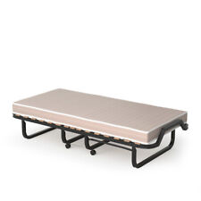Lit d'Appoint Pliable sur Roulettes 80 x 200 CM Lit Pliant Matelas en Mousse 10