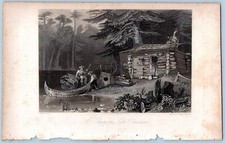 1844 A SHANTY ON LAKE CHAUDIERE*GRAHAM'S MAGAZINE*BARTLETT RAWDON WRIGHT & HATCH