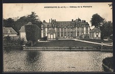 Old postcard Grosrouvre, Château de la Mormaire and its picturesque pond 1929 