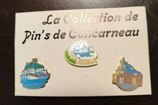 RARE  3 PINS CONCARNEAU BRETAGNE BREIZH Bateau Planche À Voile 
