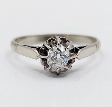 Bague solitaire art deco or
