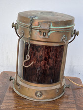Antique Starboard Boat Lantern Lamp, Copper Harbor or Lighthouse. Electrified